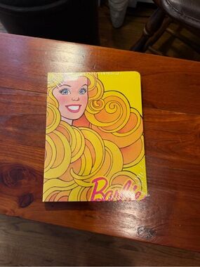 NIP Barbie Bright Yellow & Pink Swirl Hardcover Journal